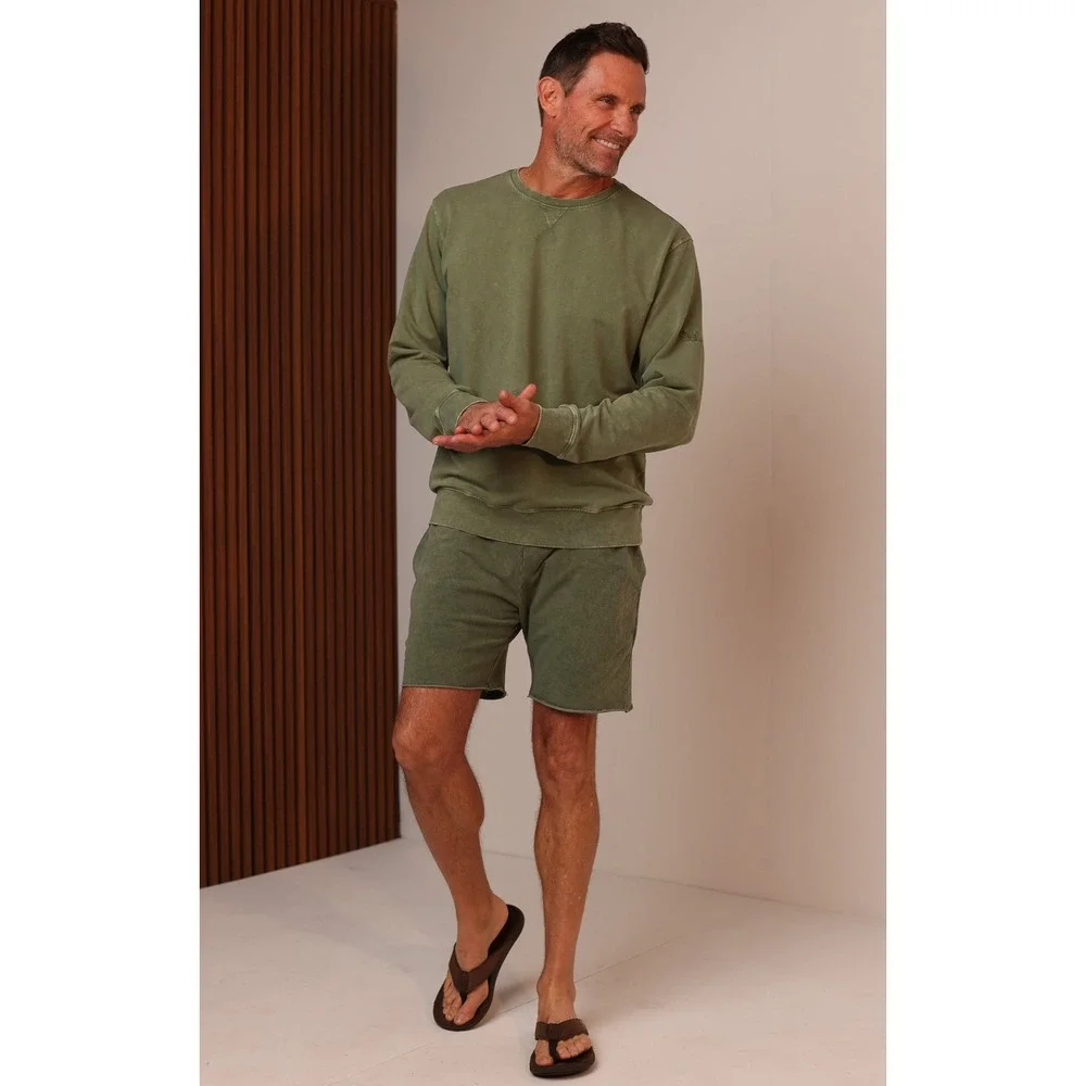 Shore San Diego Shorts Drawstring Lounge Beach In Olive Green Size M Casual